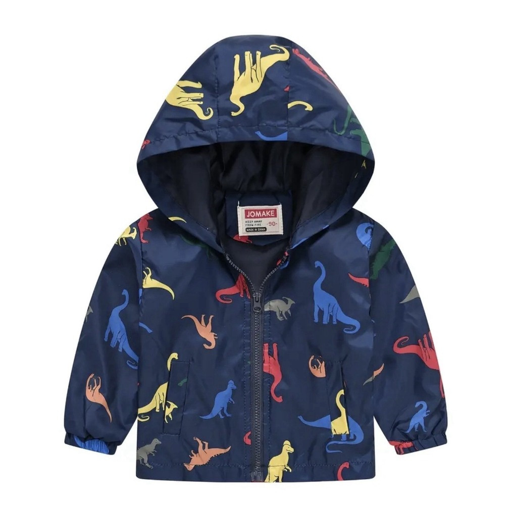 Boys' Cartoon Dinosaur Animal Print Jacket with Hood NEW Size 4-5 Toddler